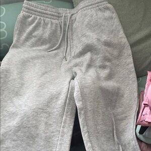 H&M Gray Heathered Joggers Soft Cotton Blend